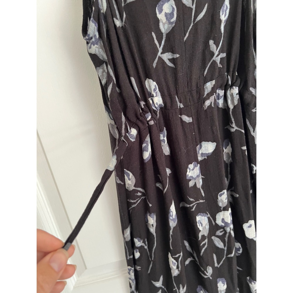 Vintage Y2K Dark Floral Slip Dress Black Gray Grunge 90s Whimsigoth Fairy Size 2 - Picture 8 of 10